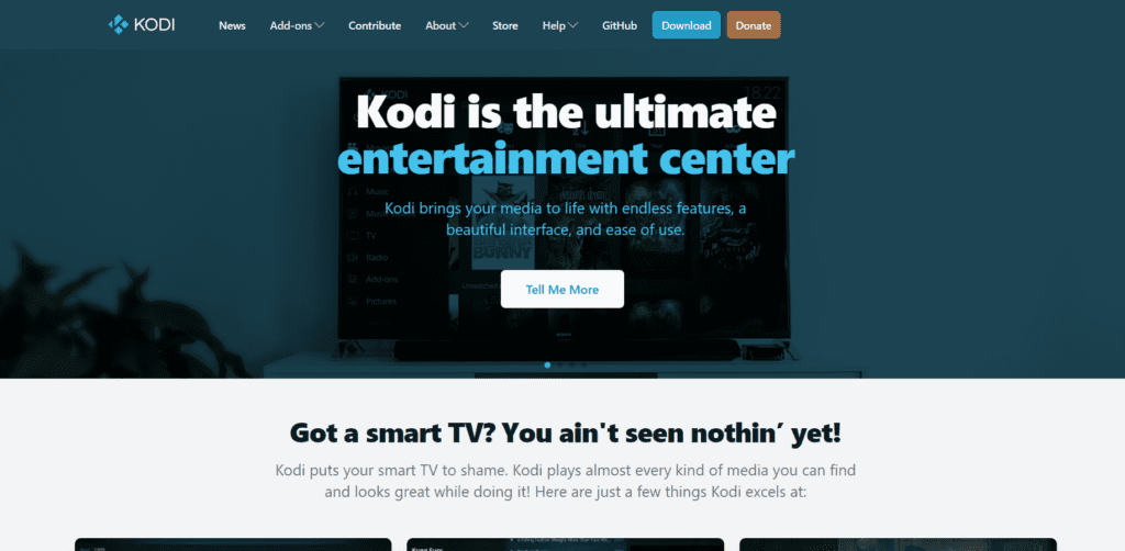 Kodi Official Website Dashboard
